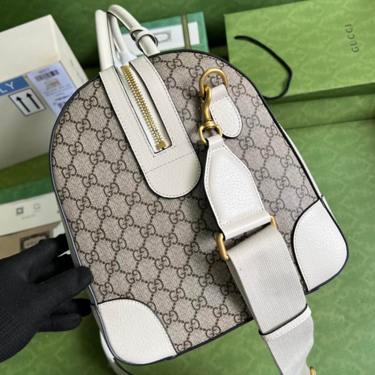 Gucci Designer GG Supreme Savoy Duffle Bag, Gucci Handbag, Designer Handbag, Cheap Designer Handbag, Designer Handbag