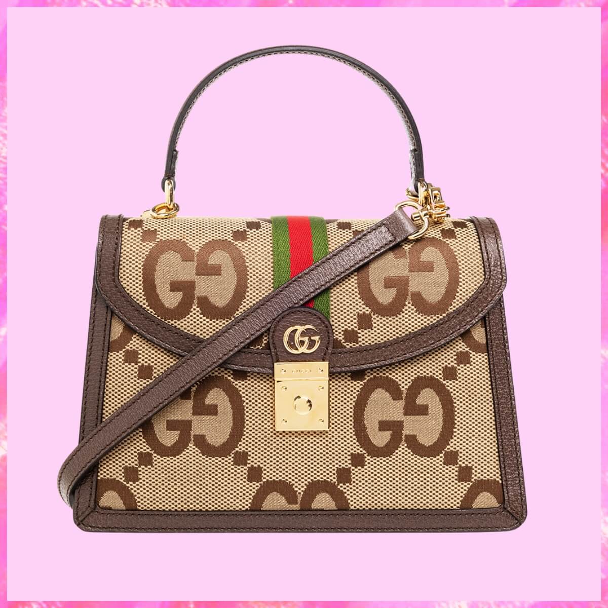 Gucci Designer Jumbo GG Canvas Ophidia Top Handle, Gucci Handbag, Designer Handbag, Cheap Designer Handbag, Designer Handbag
