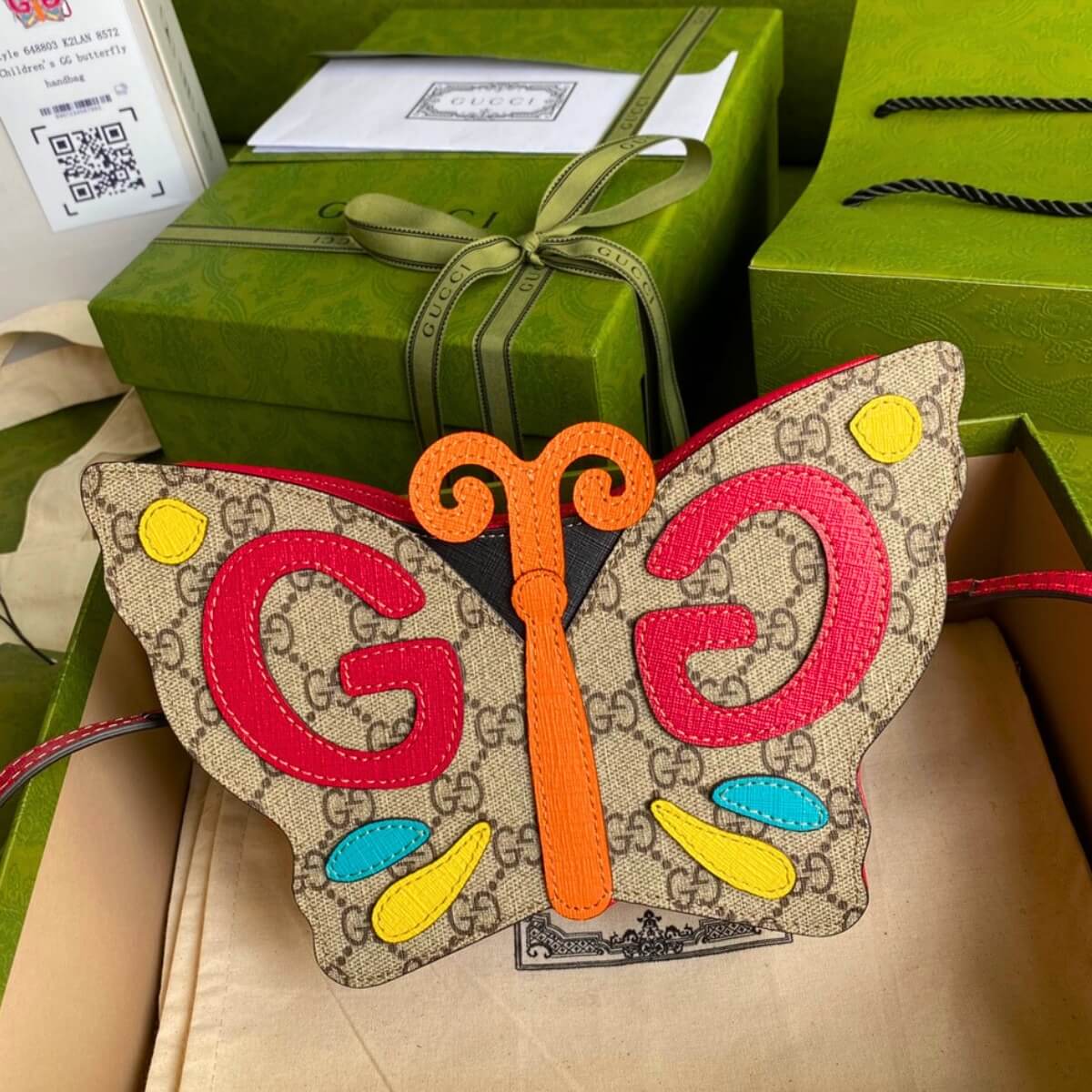 Gucci Designer Multicolor GG Butterfly Handbag, Gucci Handbag, Designer Handbag, Cheap Designer Handbag, Designer Handbag