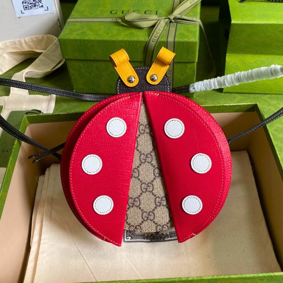 Gucci Designer Multicolor GG Ladybug Handbag, Gucci Handbag, Designer Handbag, Cheap Designer Handbag, Designer Handbag