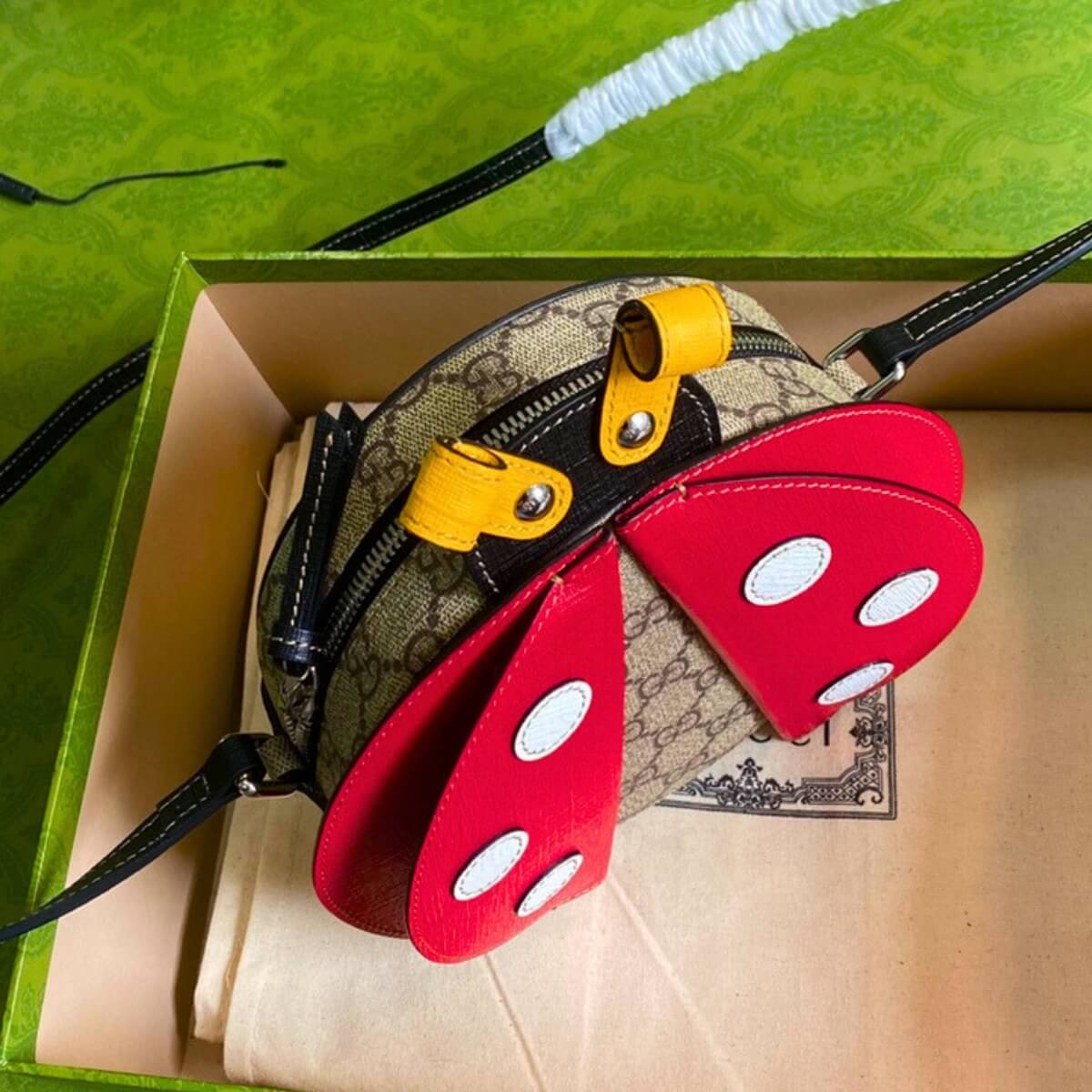 Gucci Designer Multicolor GG Ladybug Handbag, Gucci Handbag, Designer Handbag, Cheap Designer Handbag, Designer Handbag