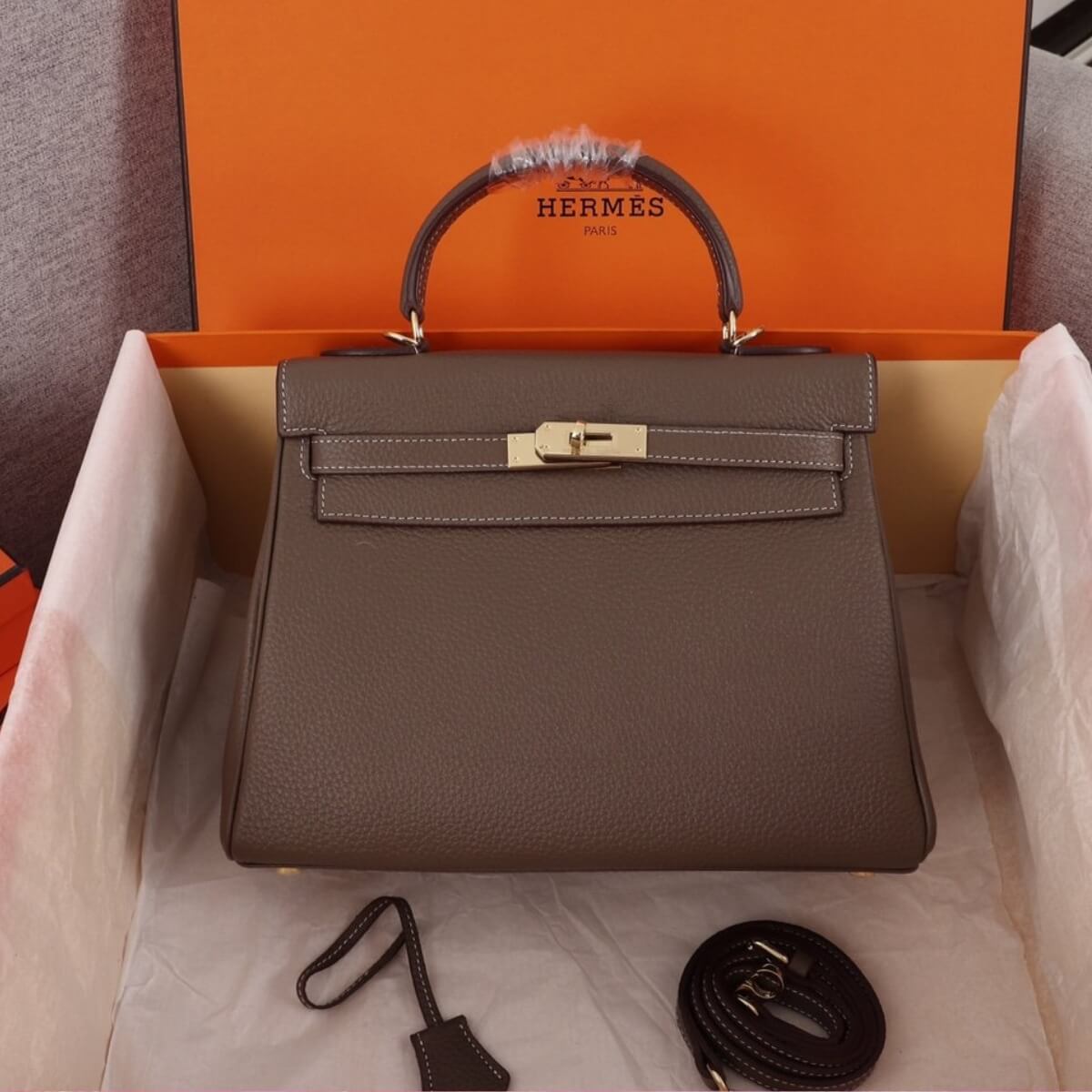 Hermes Designer Nata Epsom Kelly 25 Sellier Handbag, Hermes Handbag, Designer Handbag, Cheap Designer Handbag, Designer Handbag