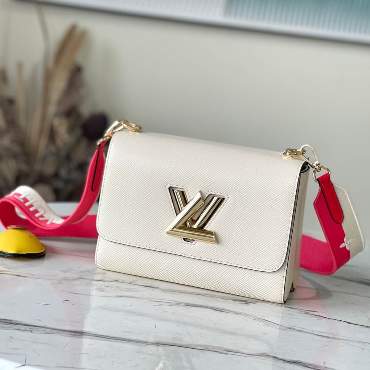 Louis Vuitton Designer Twist MM Lemon Charm Handbag, Louis Vuitton Handbag, Designer Handbag, Cheap Designer Handbag, Designer Handbag