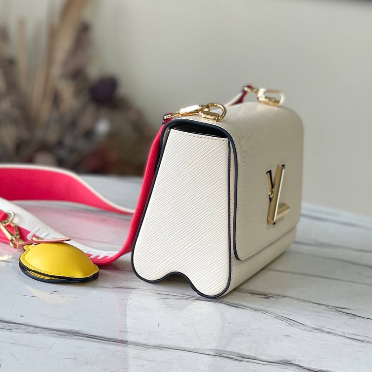 Louis Vuitton Designer Twist MM Lemon Charm Handbag, Louis Vuitton Handbag, Designer Handbag, Cheap Designer Handbag, Designer Handbag