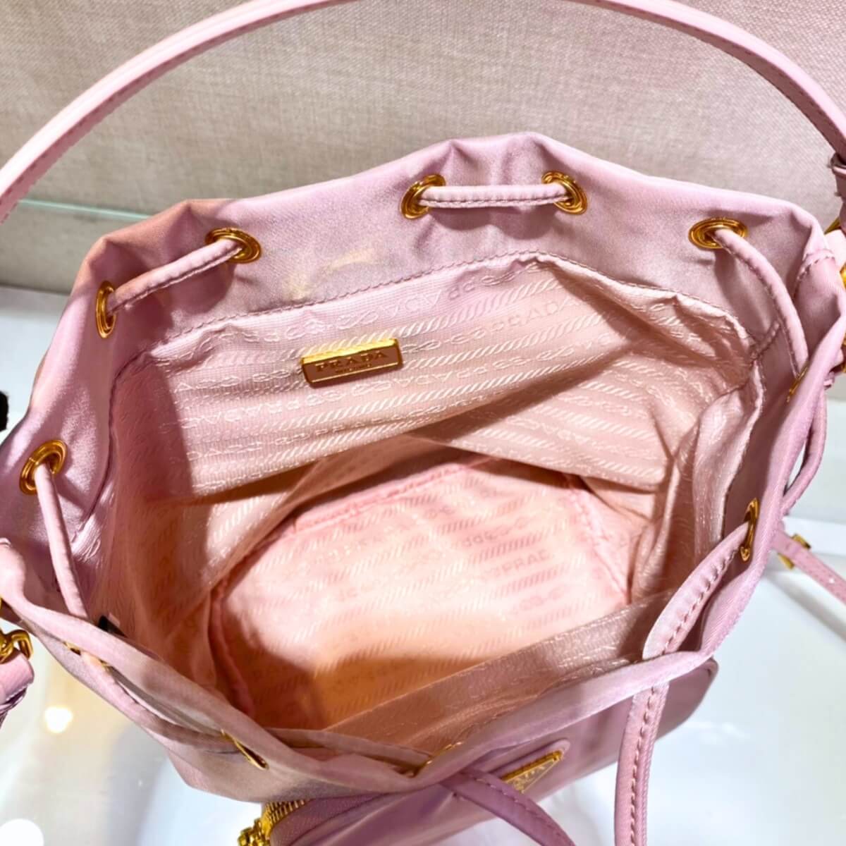 Prada Designer Duet Nylon Bucket Bag, Prada Handbag, Designer Handbag, Cheap Designer Handbag, Designer Handbag