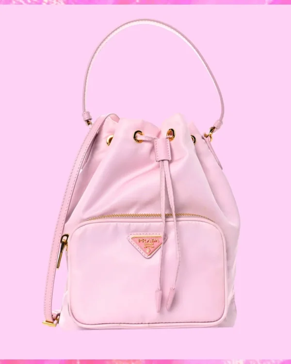 Prada Designer Duet Nylon Bucket Bag, Prada Handbag, Designer Handbag, Cheap Designer Handbag, Designer Handbag