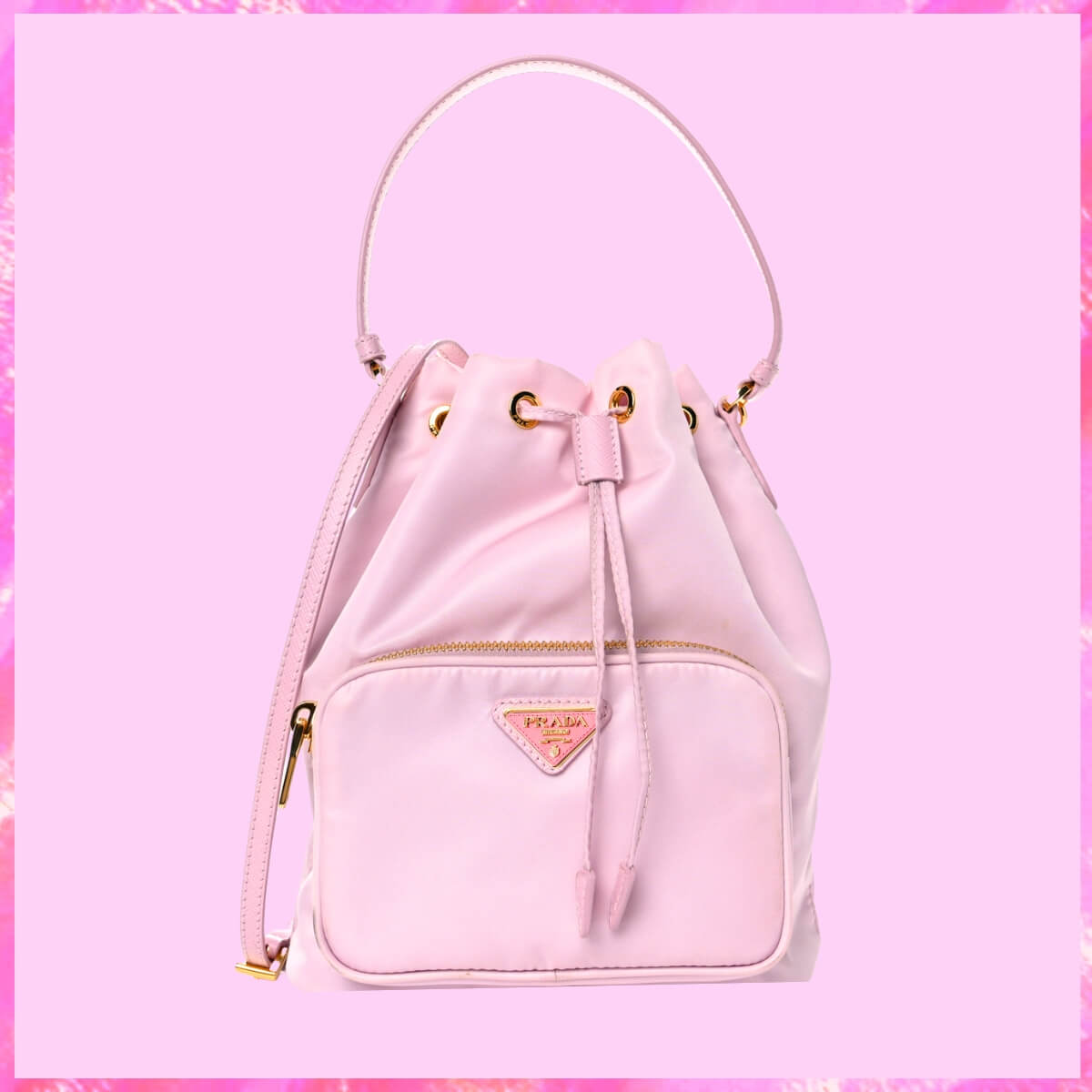 Prada Designer Duet Nylon Bucket Bag, Prada Handbag, Designer Handbag, Cheap Designer Handbag, Designer Handbag