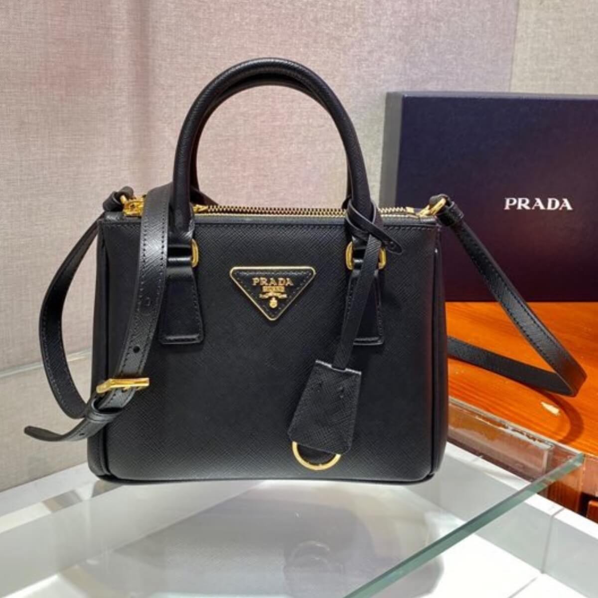 Prada Designer Galleria Saffiano Leather Micro Bag, Prada Handbag, Designer Handbag, Cheap Designer Handbag, Designer Handbag