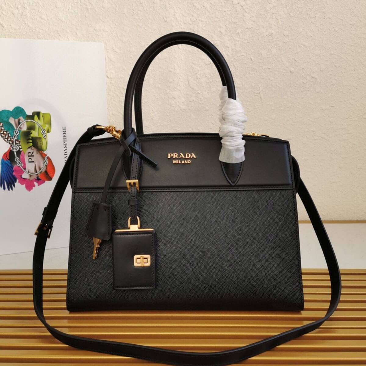 Prada Designer Leather Esplanade Handbag, Prada Handbag, Designer Handbag, Cheap Designer Handbag, Designer Handbag