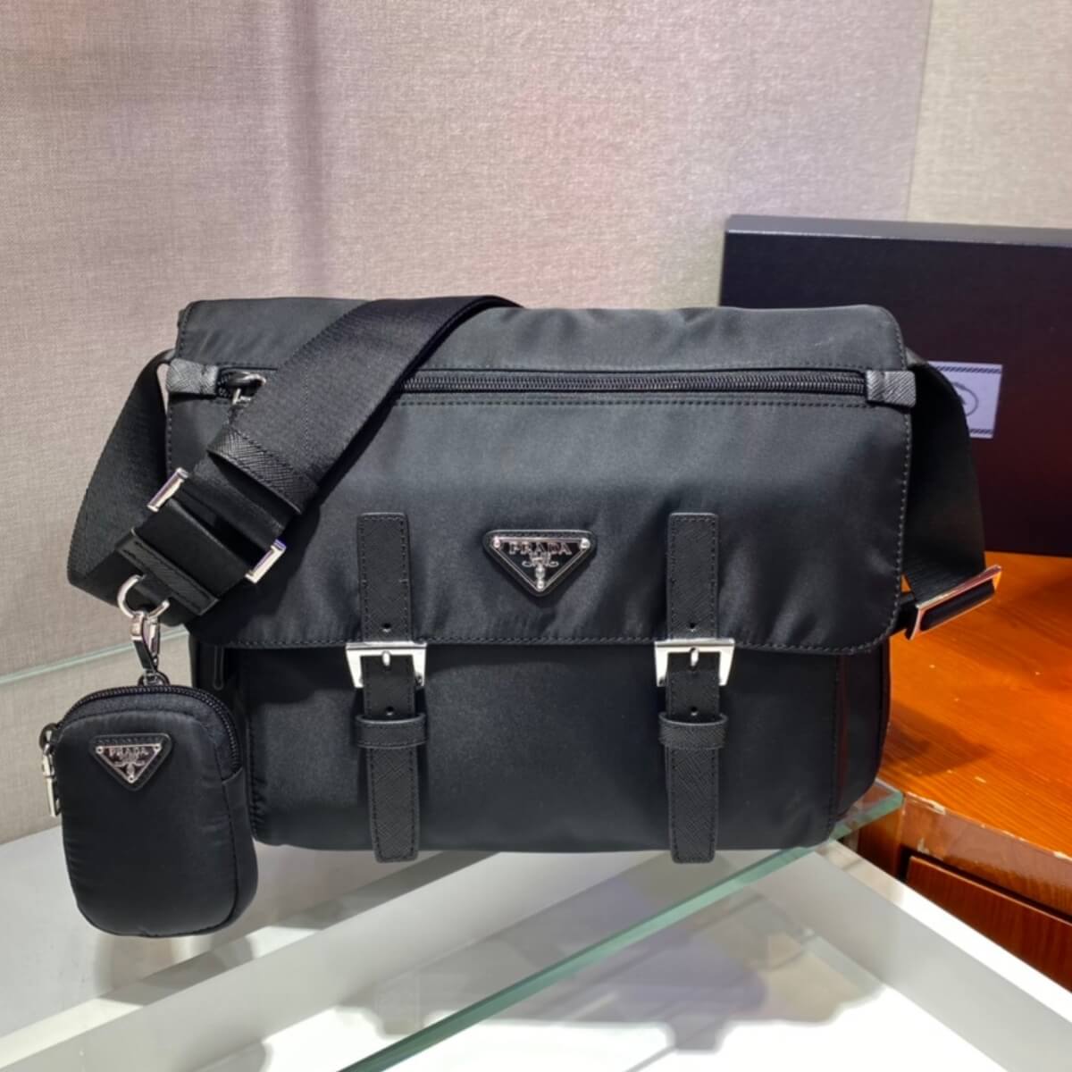 Prada Designer Nylon Weekend Messenger Shoulder Bag, Prada Handbag, Designer Handbag, Cheap Designer Handbag, Designer Handbag