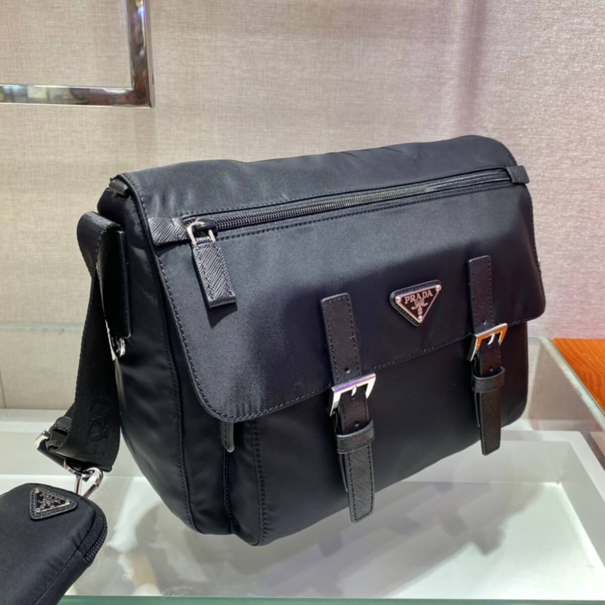 Prada Designer Nylon Weekend Messenger Shoulder Bag, Prada Handbag, Designer Handbag, Cheap Designer Handbag, Designer Handbag