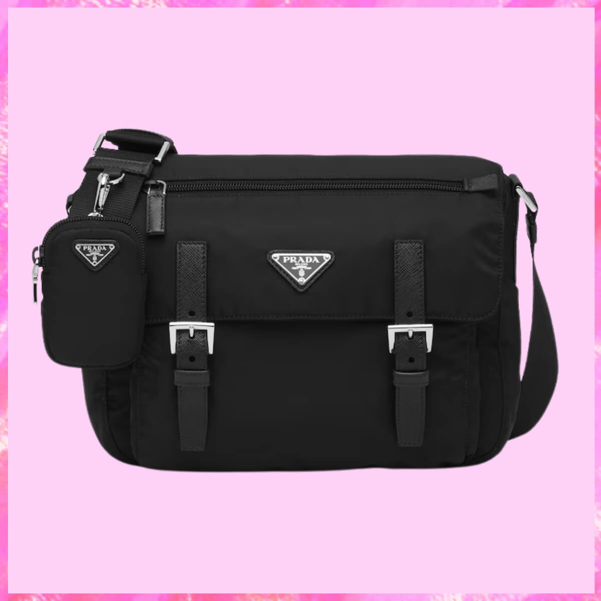 Prada Designer Nylon Weekend Messenger Shoulder Bag, Prada Handbag, Designer Handbag, Cheap Designer Handbag, Designer Handbag