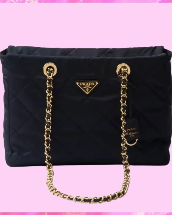 Prada Designer Re-Edition Chaîne Nylon Tote Bag, Prada Handbag, Designer Handbag, Cheap Designer Handbag, Designer Handbag
