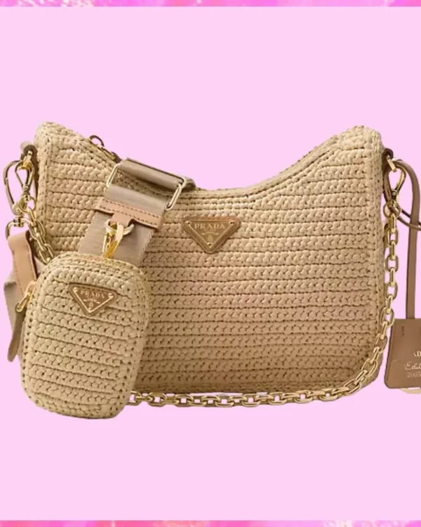 Prada Designer Re-Edition Crochet Handbag, Prada Handbag, Designer Handbag, Cheap Designer Handbag, Designer Handbag