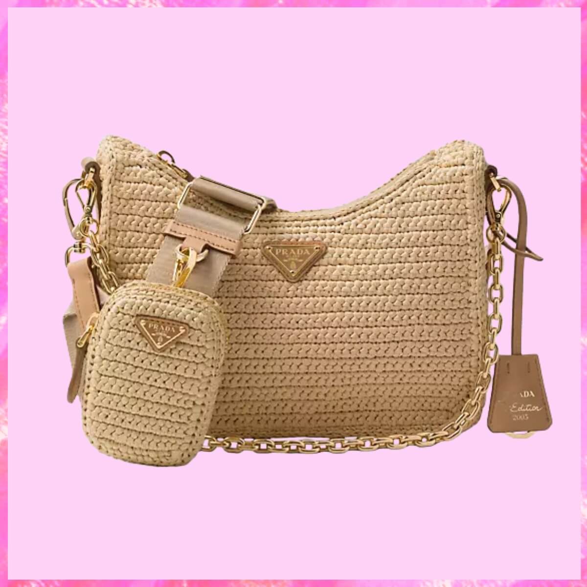 Prada Designer Re-Edition Crochet Handbag, Prada Handbag, Designer Handbag, Cheap Designer Handbag, Designer Handbag
