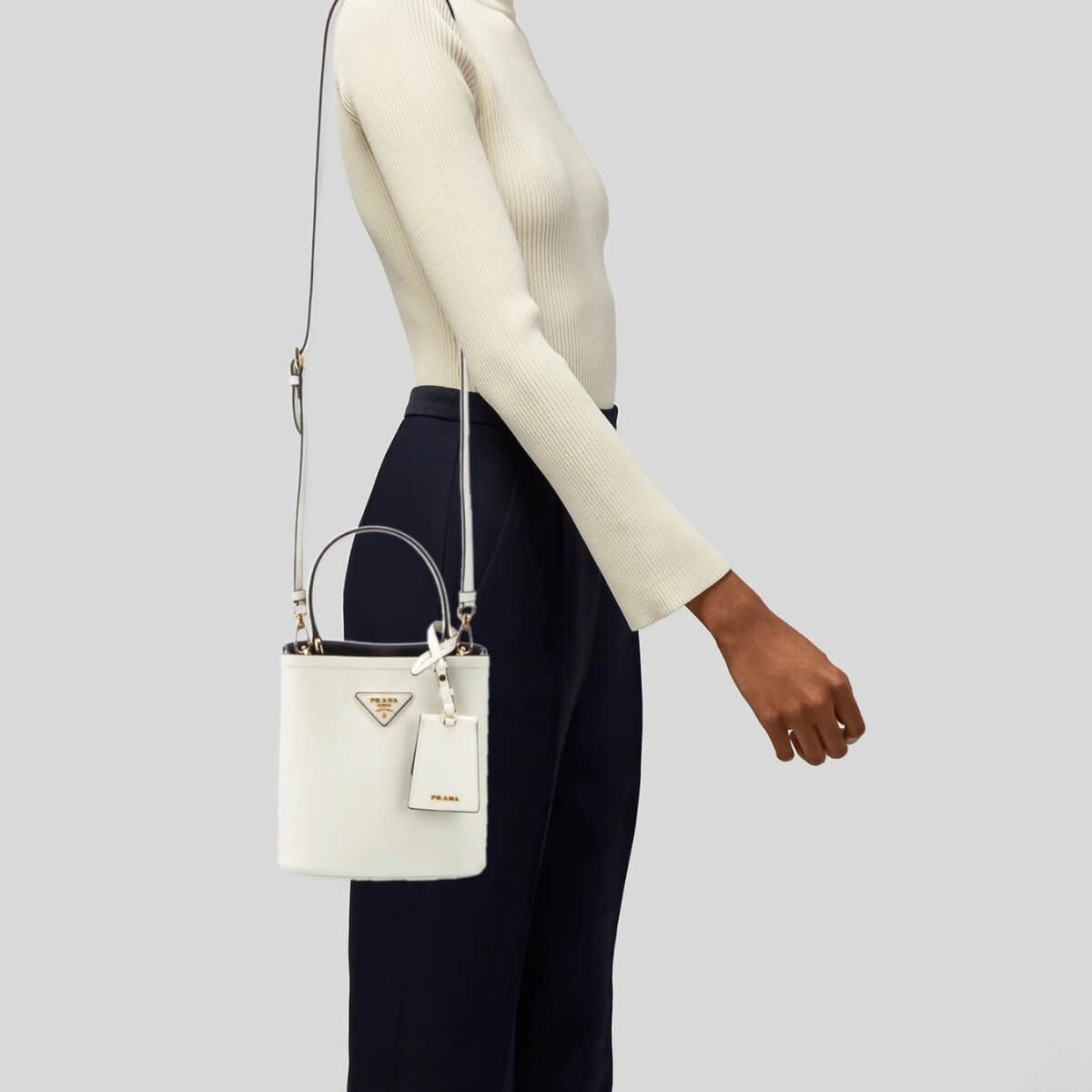 Prada Designer Saffiano Cuir Panier Bucket Bag, Prada Handbag, Designer Handbag, Cheap Designer Handbag, Designer Handbag