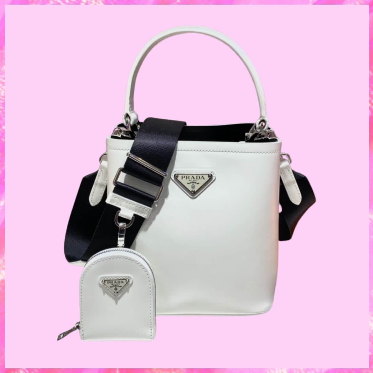 Prada Designer Saffiano Cuir Panier Bucket Bag, Prada Handbag, Designer Handbag, Cheap Designer Handbag, Designer Handbag