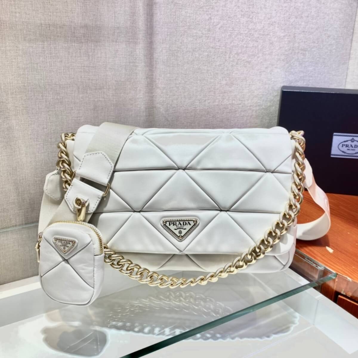 Prada Designer System Nappa Patchwork Shoulder Bag, Prada Handbag, Designer Handbag, Cheap Designer Handbag, Designer Handbag