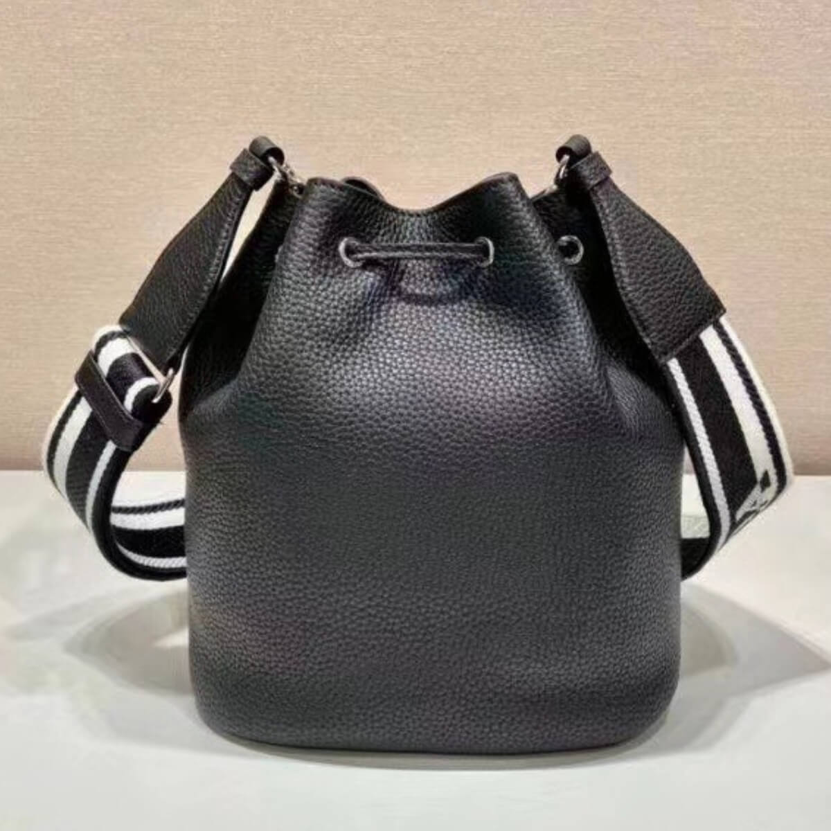 Prada Designer Vitello Daino Soft Bucket Bag, Prada Handbag, Designer Handbag, Cheap Designer Handbag, Designer Handbag
