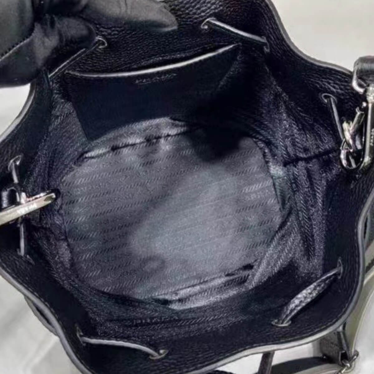 Prada Designer Vitello Daino Soft Bucket Bag, Prada Handbag, Designer Handbag, Cheap Designer Handbag, Designer Handbag