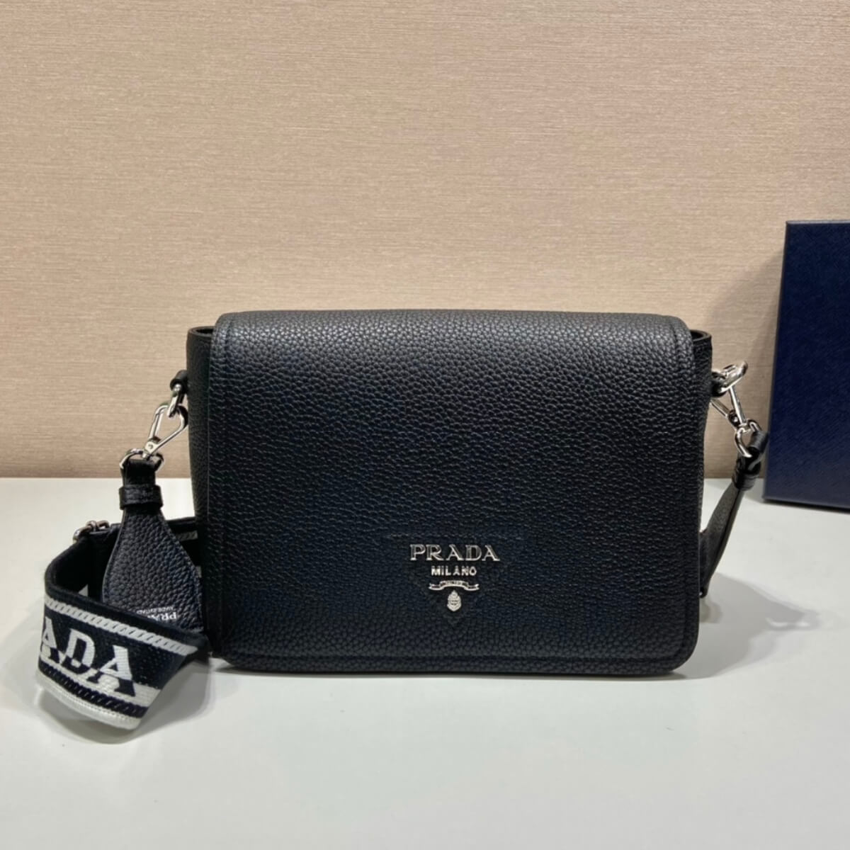 Prada Designer Vitello Daino Soft Flap Crossbody Bag, Prada Handbag, Designer Handbag, Cheap Designer Handbag, Designer Handbag