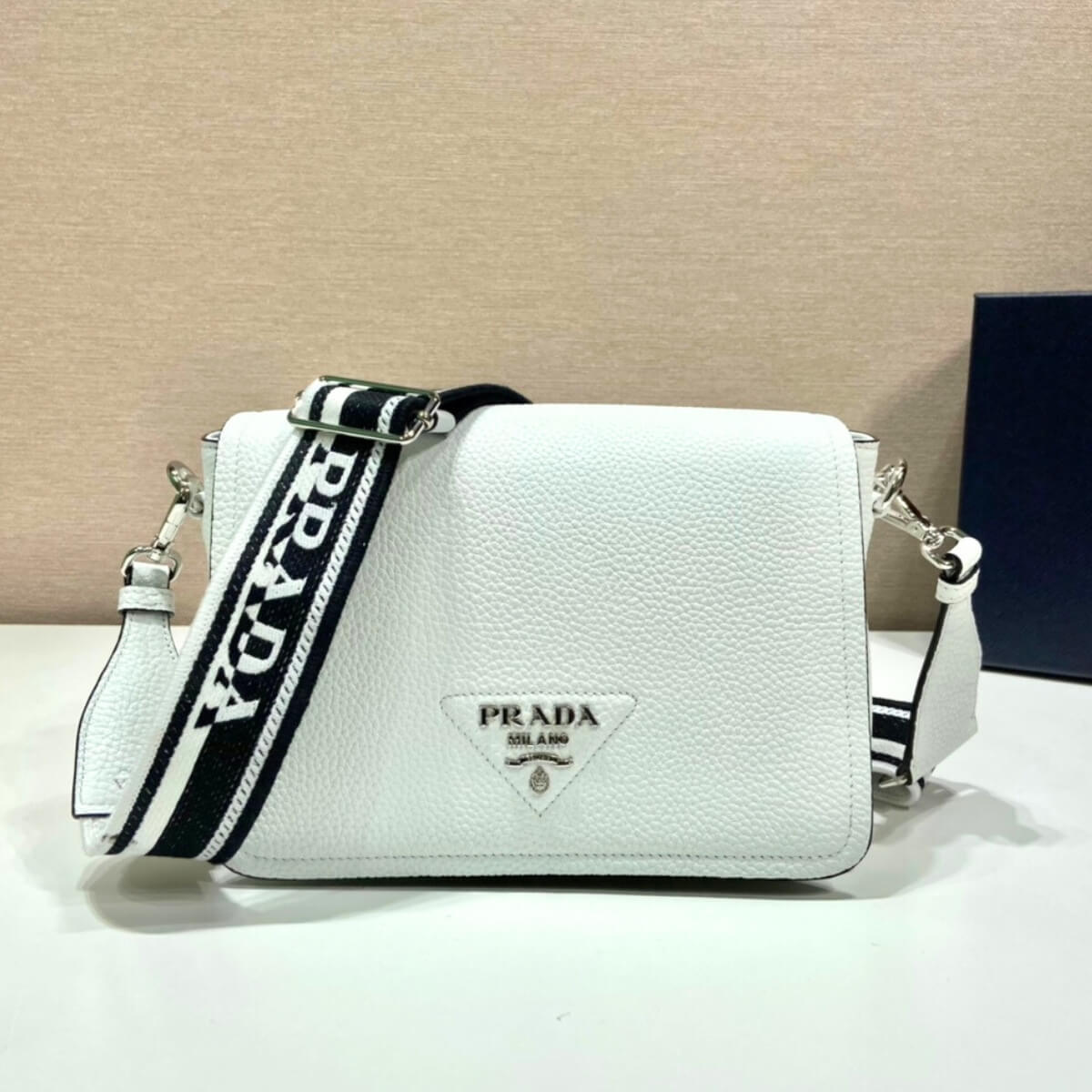 Prada Designer Vitello Daino Soft Flap Crossbody Bag, Prada Handbag, Designer Handbag, Cheap Designer Handbag, Designer Handbag