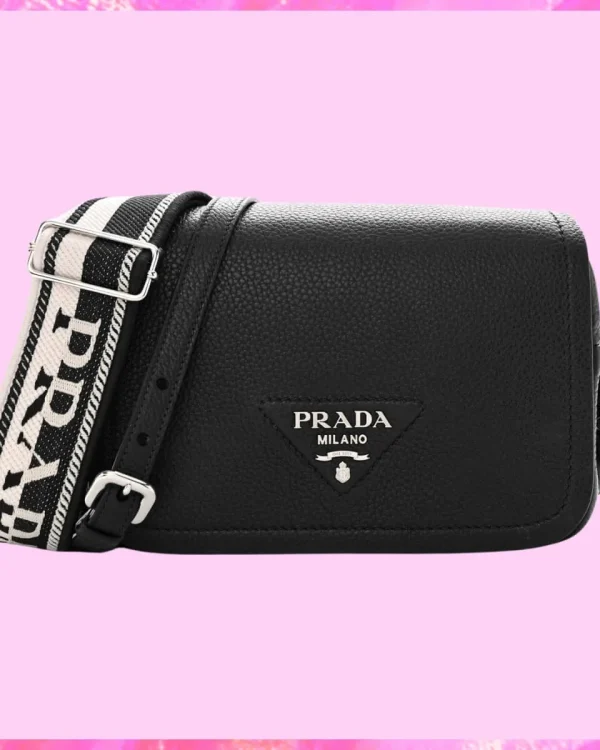 Prada Designer Vitello Daino Soft Flap Crossbody Bag, Prada Handbag, Designer Handbag, Cheap Designer Handbag, Designer Handbag