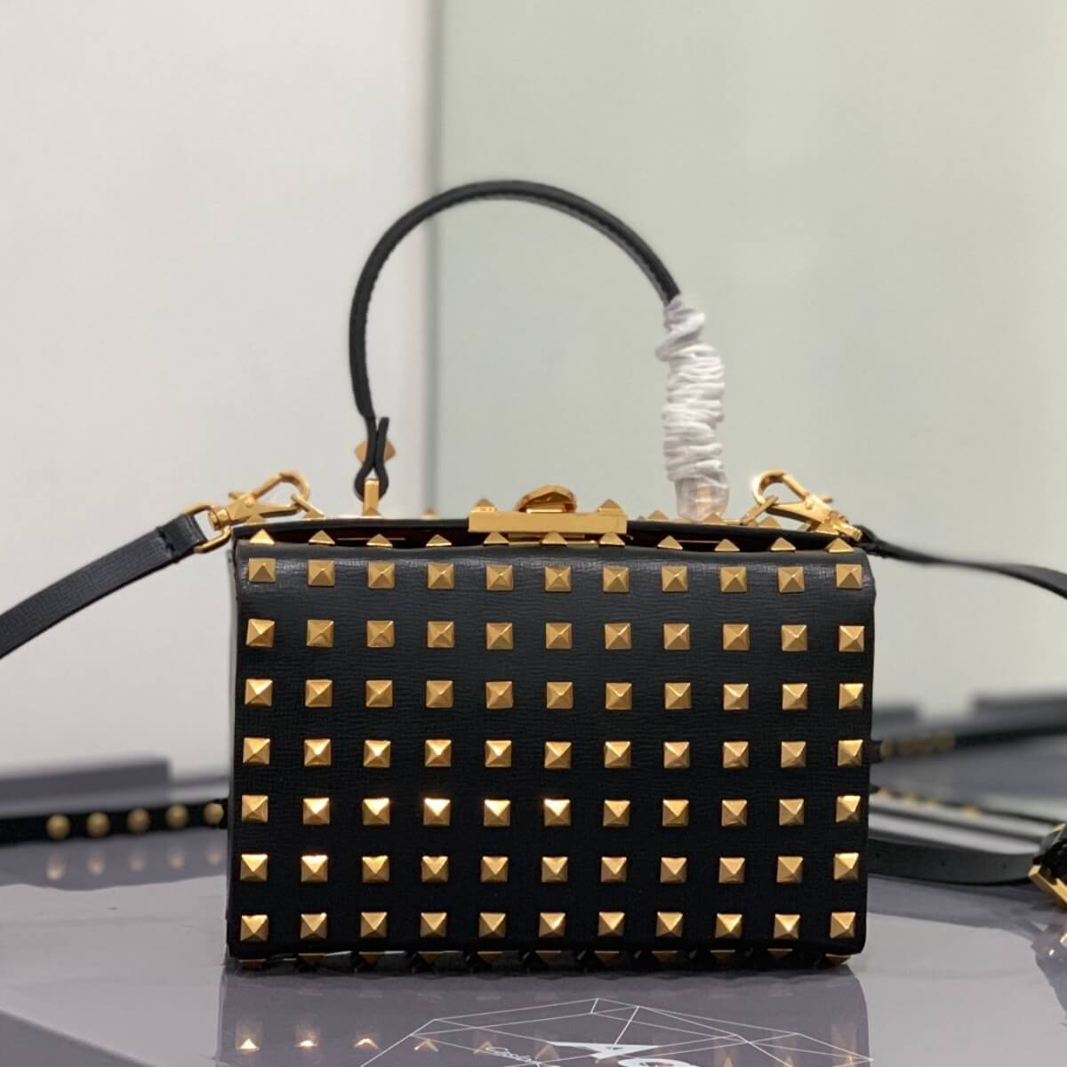 Valentino Designer Rockstud Alcove Box Shoulder Bag, Valentino Handbag, Designer Handbag, Cheap Designer Handbag, Designer Handbag