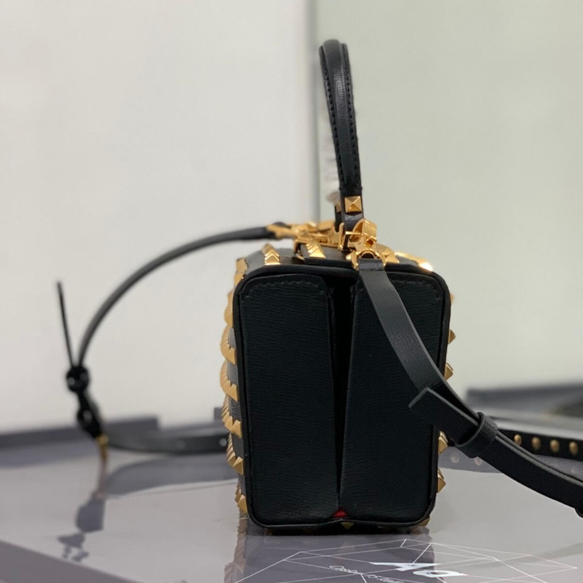 Valentino Designer Rockstud Alcove Box Shoulder Bag, Valentino Handbag, Designer Handbag, Cheap Designer Handbag, Designer Handbag