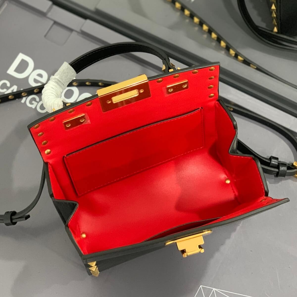 Valentino Designer Rockstud Alcove Box Shoulder Bag, Valentino Handbag, Designer Handbag, Cheap Designer Handbag, Designer Handbag