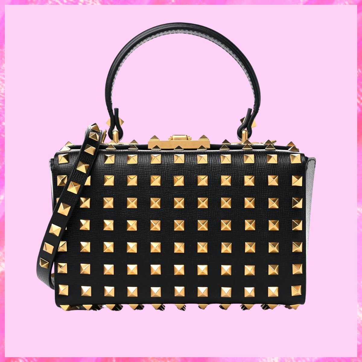 Valentino Designer Rockstud Alcove Box Shoulder Bag, Valentino Handbag, Designer Handbag, Cheap Designer Handbag, Designer Handbag