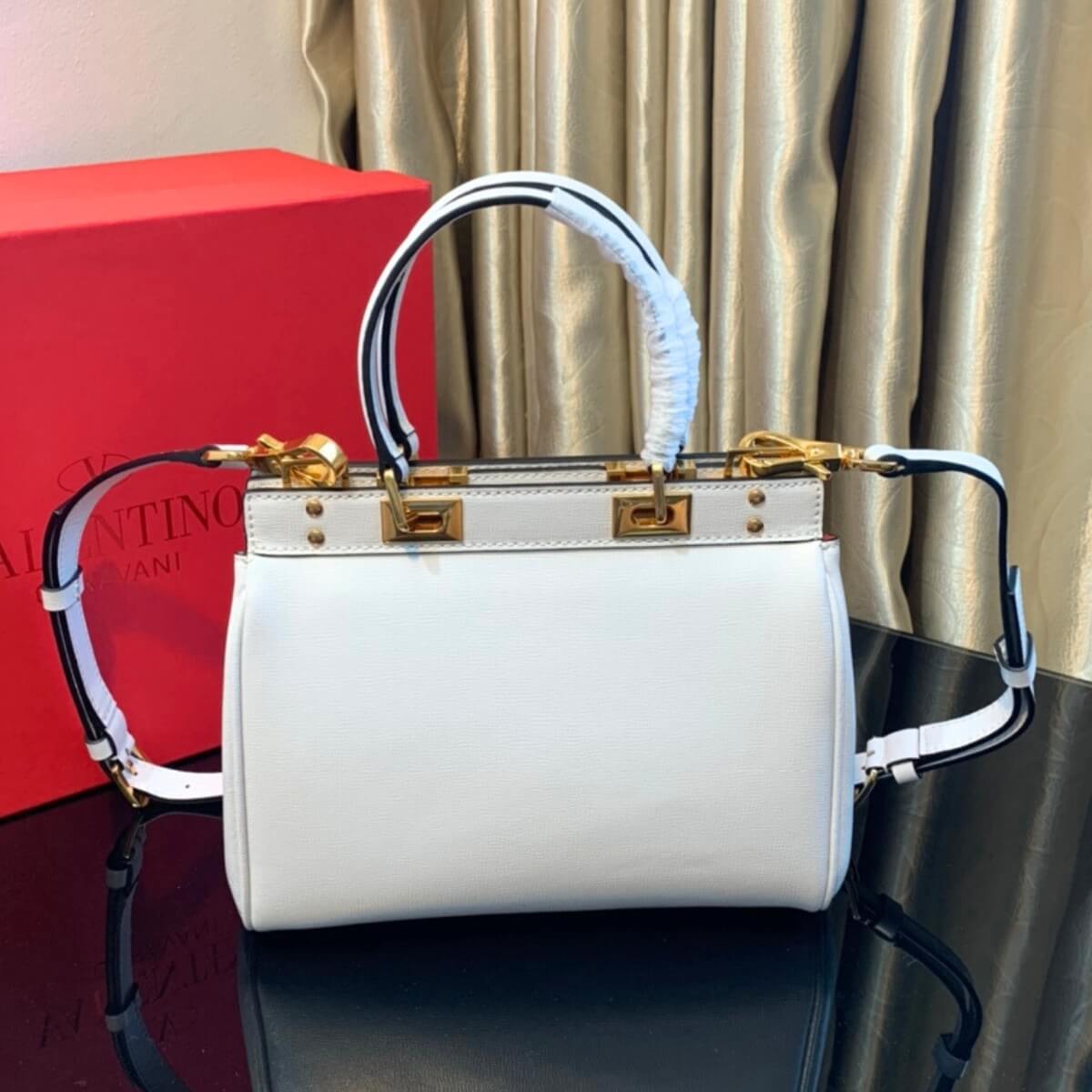 Valentino Designer Rockstud Alcove Satchel Handbag, Valentino Handbag, Designer Handbag, Cheap Designer Handbag, Designer Handbag