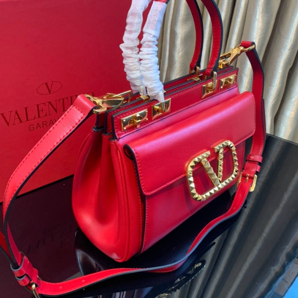 Valentino Designer Rockstud Alcove Satchel Handbag, Valentino Handbag, Designer Handbag, Cheap Designer Handbag, Designer Handbag