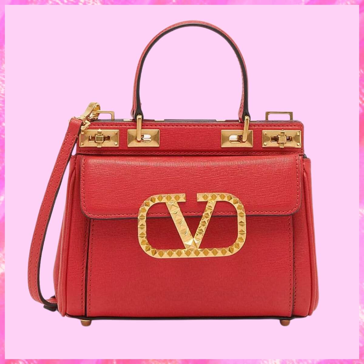 Valentino Designer Rockstud Alcove Satchel Handbag, Valentino Handbag, Designer Handbag, Cheap Designer Handbag, Designer Handbag