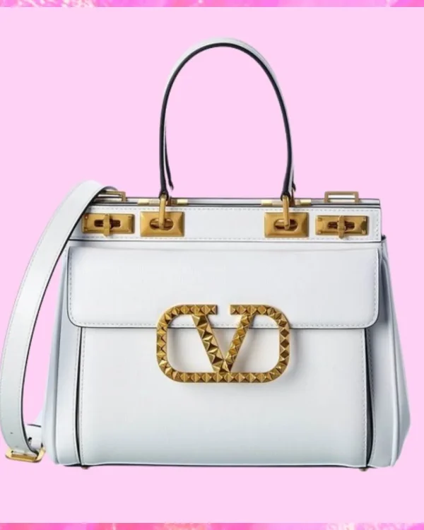Valentino Designer Rockstud Alcove Satchel Handbag, Valentino Handbag, Designer Handbag, Cheap Designer Handbag, Designer Handbag