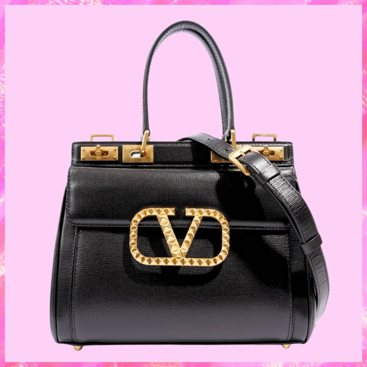 Valentino Designer Rockstud Alcove Satchel Handbag, Valentino Handbag, Designer Handbag, Cheap Designer Handbag, Designer Handbag