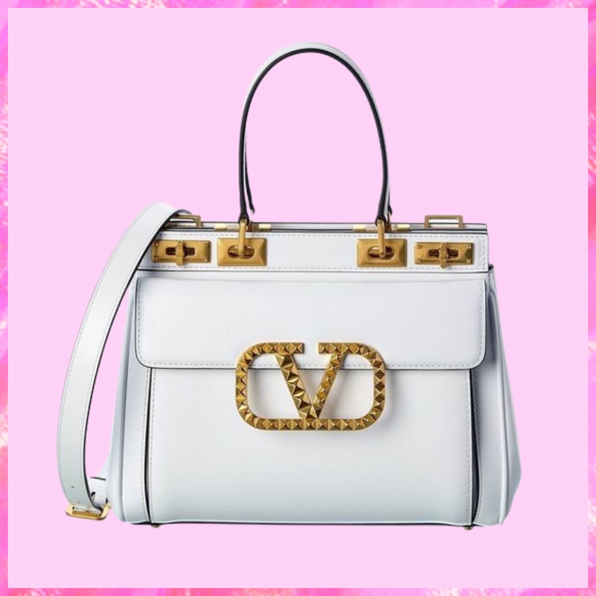 Valentino Designer Rockstud Alcove Satchel Handbag, Valentino Handbag, Designer Handbag, Cheap Designer Handbag, Designer Handbag