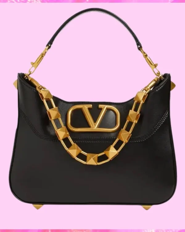 Valentino Designer Rockstud Leather Hobo Bag, Valentino Handbag, Designer Handbag, Cheap Designer Handbag, Designer Handbag