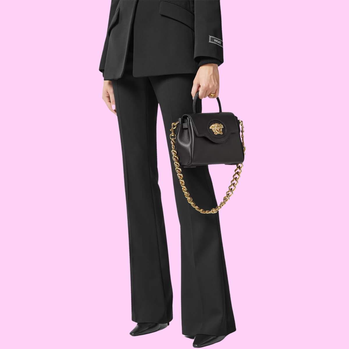Versace Designer Medusa Charm Chain Handbag, Versace Handbag, Designer Handbag, Cheap Designer Handbag, Designer Handbag
