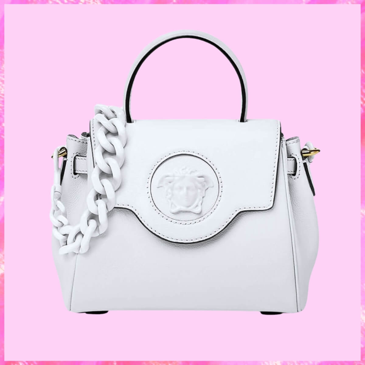 Versace Designer Medusa Charm Chain Handbag, Versace Handbag, Designer Handbag, Cheap Designer Handbag, Designer Handbag