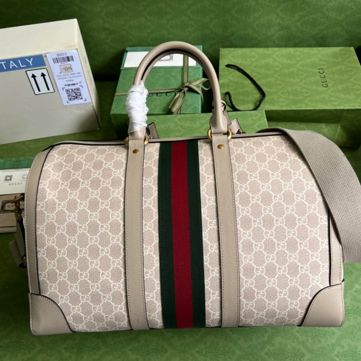 Gucci Designer GG Supreme Savoy Duffle Bag, Gucci Handbag, Designer Handbag, Cheap Designer Handbag, Designer Handbag