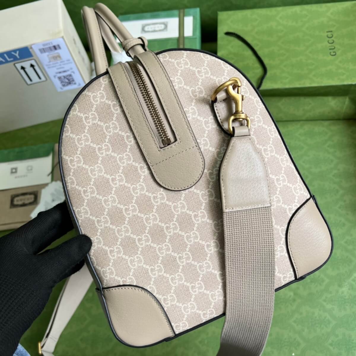 Gucci Designer GG Supreme Savoy Duffle Bag, Gucci Handbag, Designer Handbag, Cheap Designer Handbag, Designer Handbag