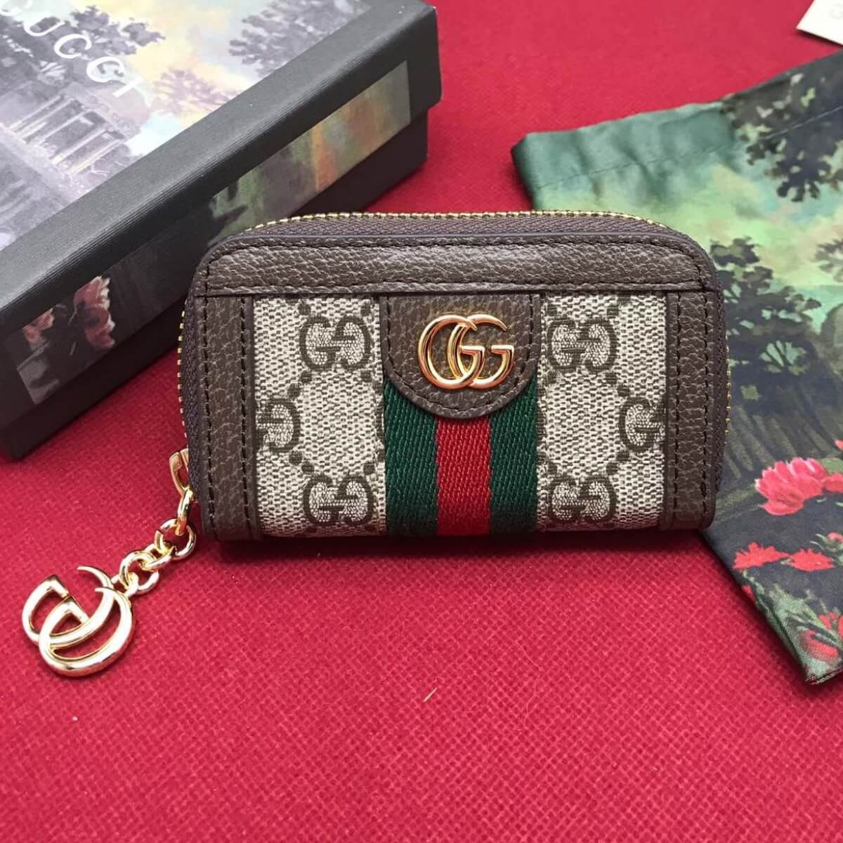 Gucci Designer Ophidia Key Pouch GG Supreme Wristlet, Gucci Handbag, Designer Handbag, Cheap Designer Handbag, Designer Handbag