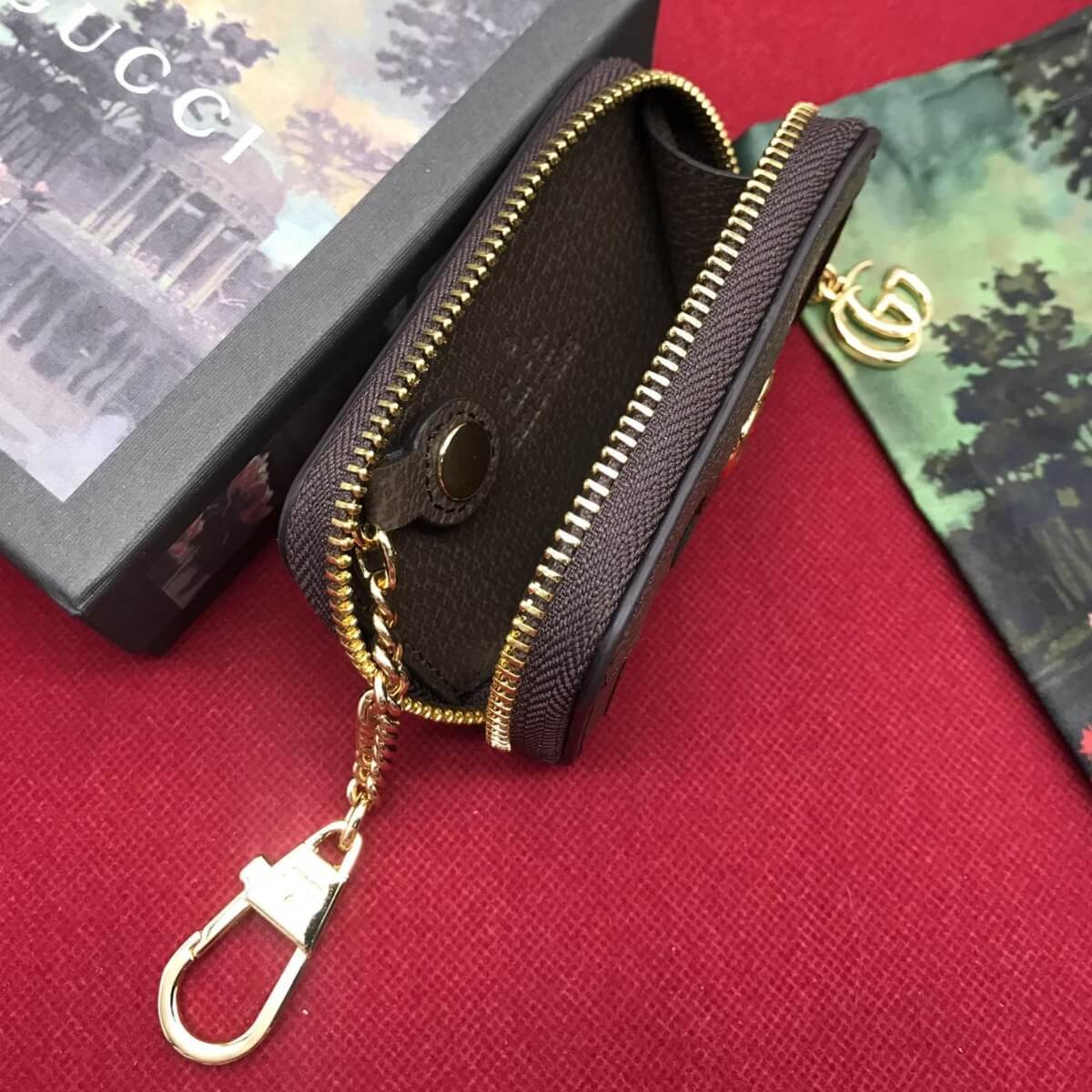Gucci Designer Ophidia Key Pouch GG Supreme Wristlet, Gucci Handbag, Designer Handbag, Cheap Designer Handbag, Designer Handbag