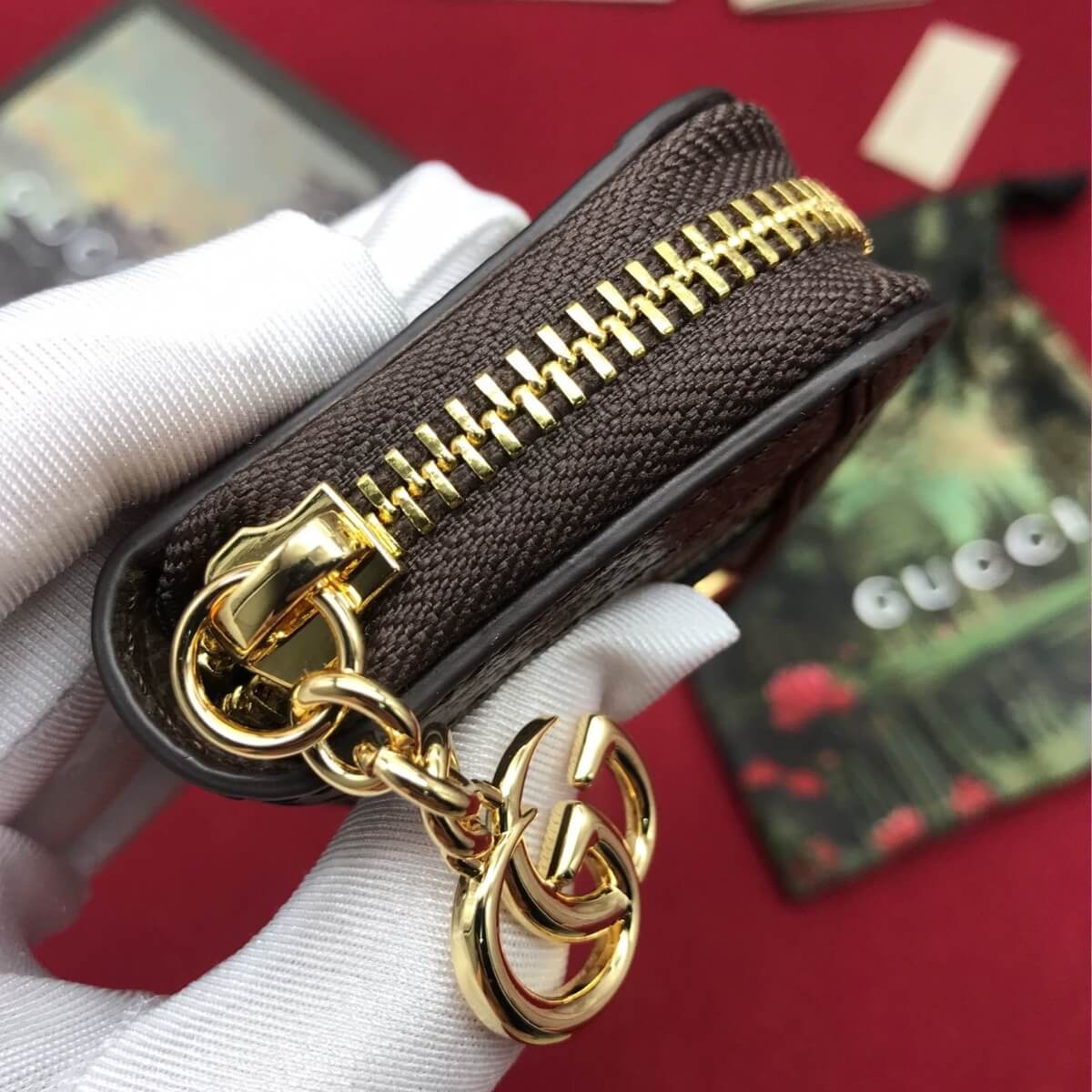 Gucci Designer Ophidia Key Pouch GG Supreme Wristlet, Gucci Handbag, Designer Handbag, Cheap Designer Handbag, Designer Handbag