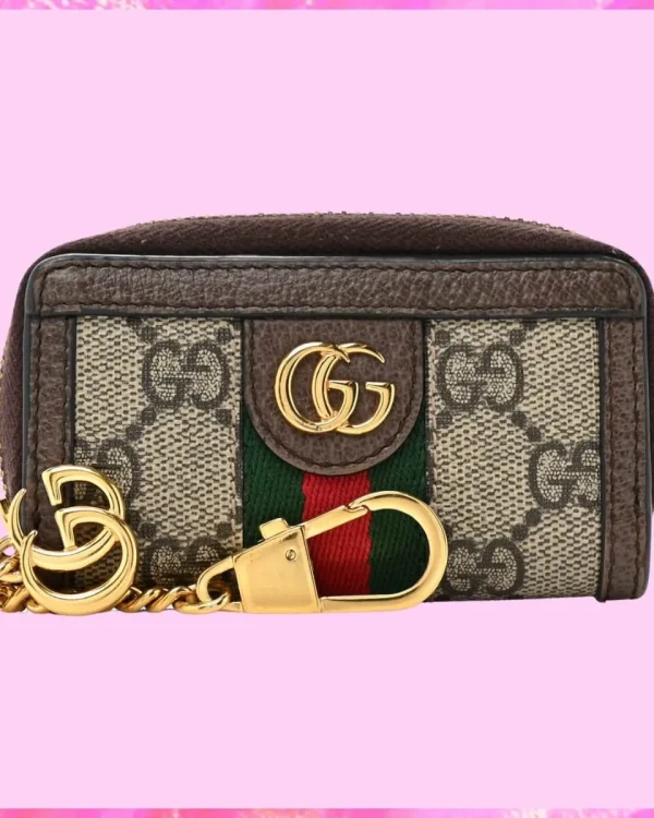 Gucci Designer Ophidia Key Pouch GG Supreme Wristlet, Gucci Handbag, Designer Handbag, Cheap Designer Handbag, Designer Handbag