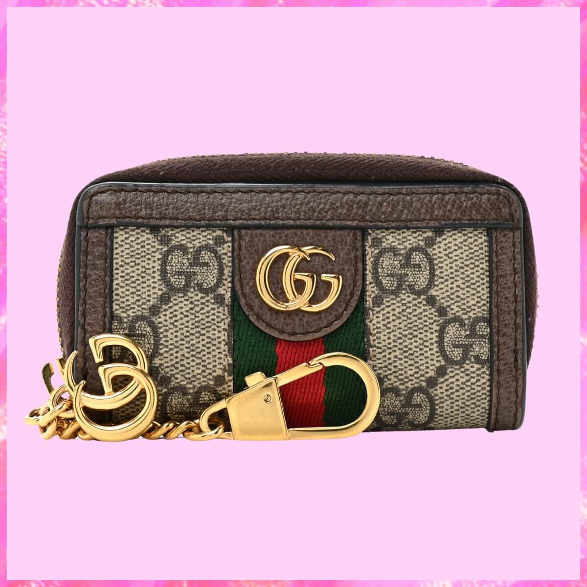 Gucci Designer Ophidia Key Pouch GG Supreme Wristlet, Gucci Handbag, Designer Handbag, Cheap Designer Handbag, Designer Handbag