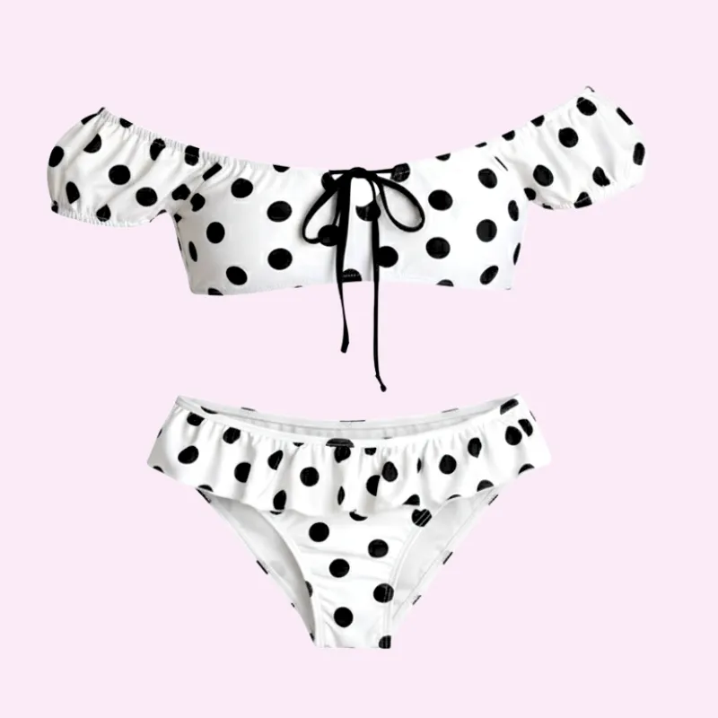 Polka Dot Ruffle Bikini Set swimwear for women